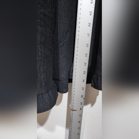 Max Studio Black Tiered Maxi Skirt Ruched Waist Size L - Picture 4 of 12